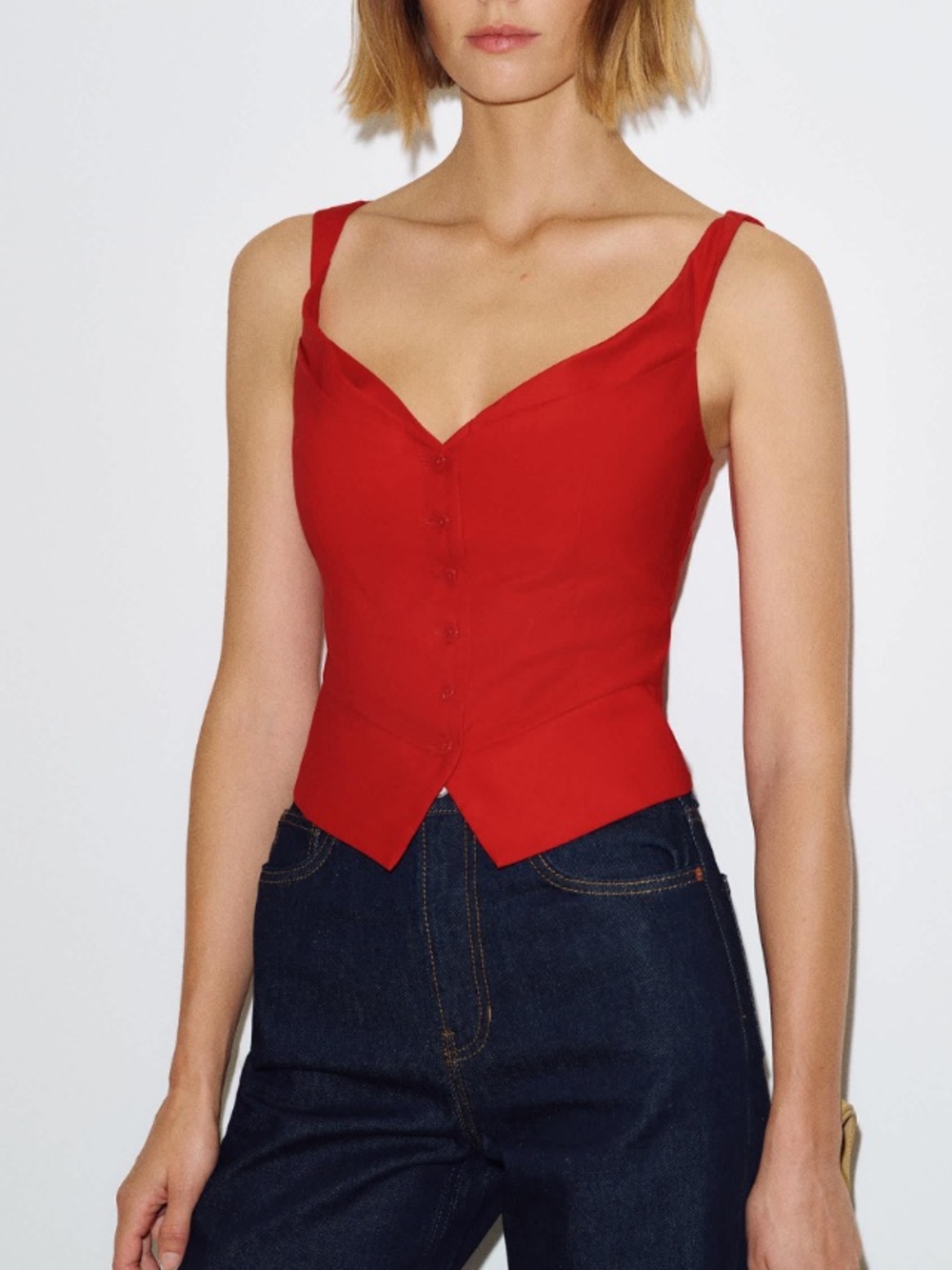 NWT Reformation Tana Top Racecar Red Size 2